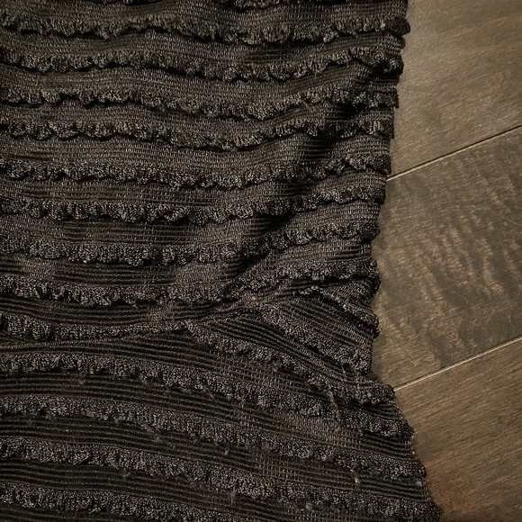 Derek Heart Textured Black Peplum Top - Picture 5 of 7